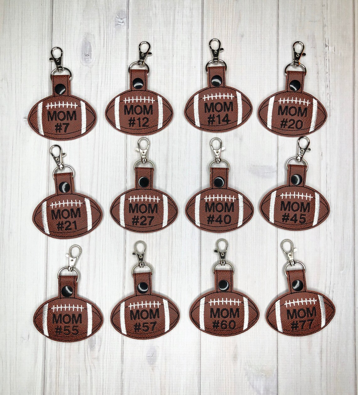 Personalized Football Keychain Personalize Football Keyfob Etsy