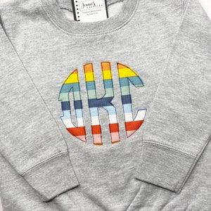 Monogrammed Appliqué Kids Sweatshirt, Personalized Kids Sweatshirt, Toddler Sweatshirt, Kids monogram sweater