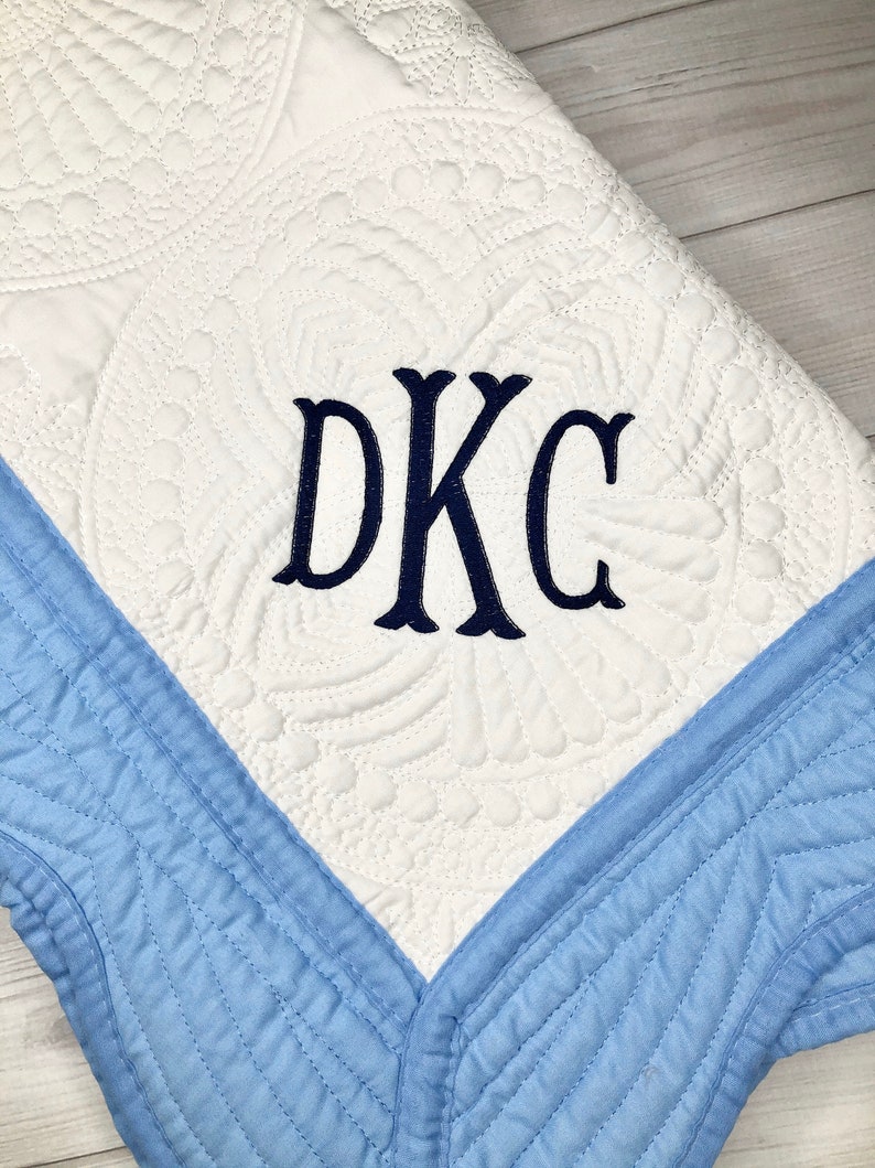 Monogrammed Baby Quilt Blanket Personalized Baby Quilt Etsy