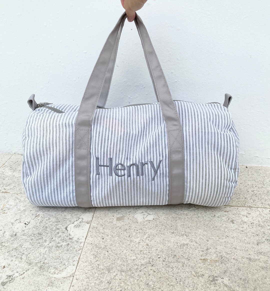 Personalized Baby Duffle Bag Monogram Seersucker Duffel Personalized Seersucker Duffel Bag Baby Travel Bag Monogrammed Baby Gifts Etsy