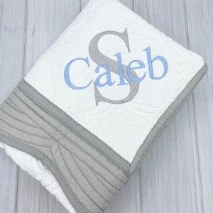 Personalized Baby Quilt Blanket, Monogrammed Baby Quilt Blanket, Personalized Baby Shower Gift, Baby Crib Blanket, custom baby blanket