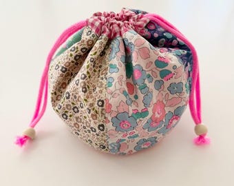 Mini bolso con cordón Kinchaku hecho a mano