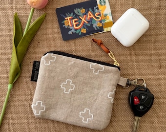 Cartera con cremallera hecha a mano / mini bolsa