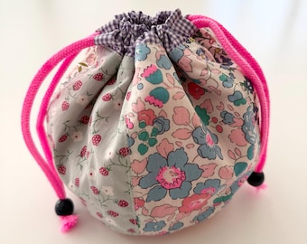 Mini bolso con cordón Kinchaku hecho a mano