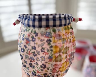 Mini bolso con cordón Kinchaku hecho a mano