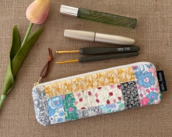 One of a kind Liberty print patchwork pencil case