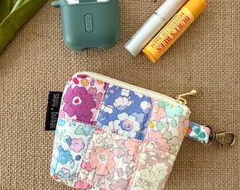 Minibolso Liberty con patchwork acolchado a máquina