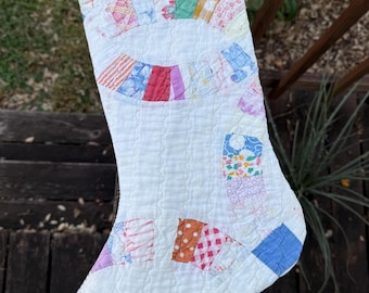 Vintage Quilt Christmas Stocking