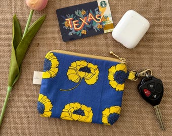 Cartera con cremallera hecha a mano / mini bolsa