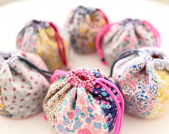 Mini bolso con cordón Kinchaku hecho a mano