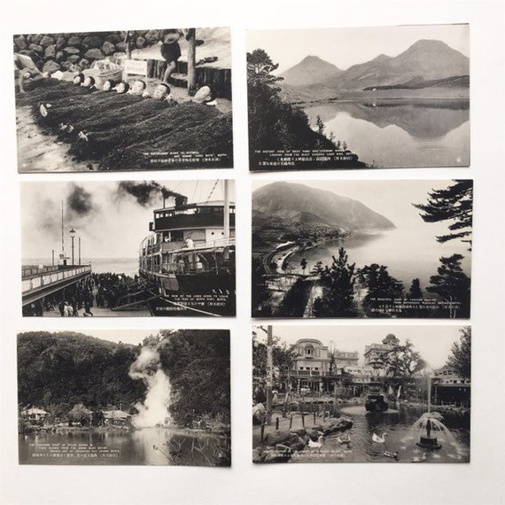 Antique Japanese Photo Collection Beppu Spa Black And White Etsy
