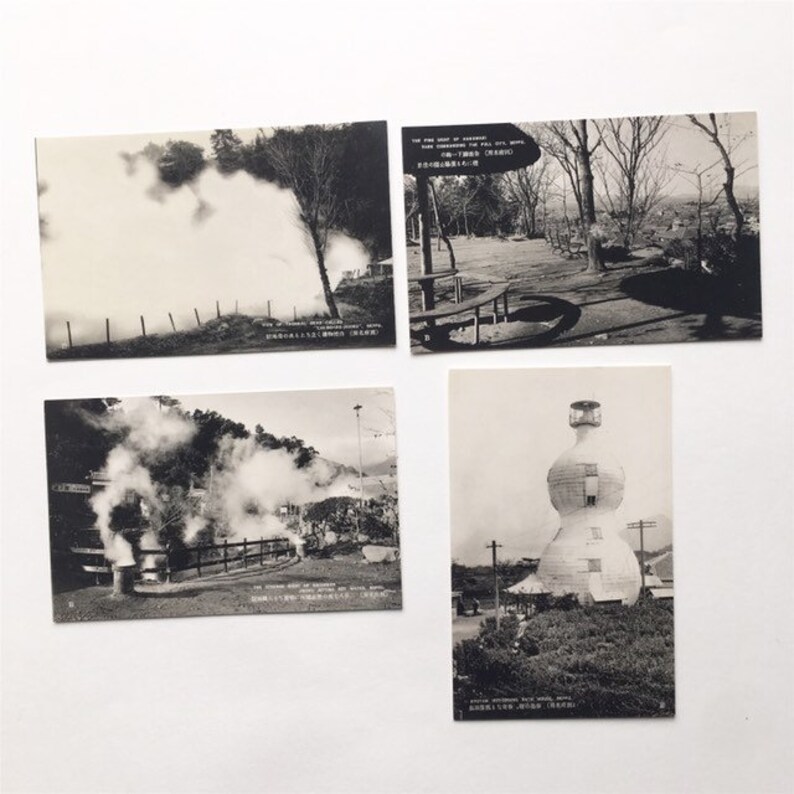 postcard pack Antique Japanese photo collection black and white photo book vintage Japan travelling holiday souvenir Beppu Spa