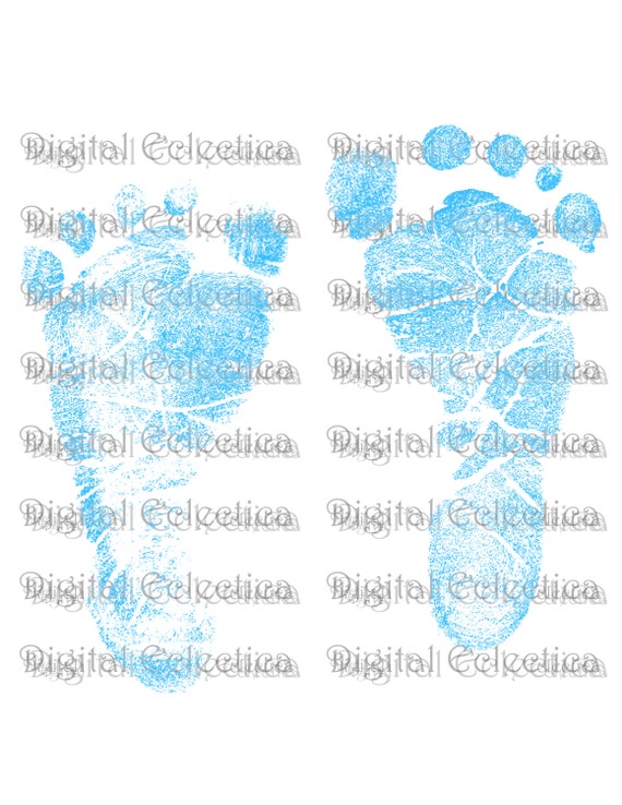 Baby Footprints Blue Transparent Image. PNG Baby Footprints. | Etsy