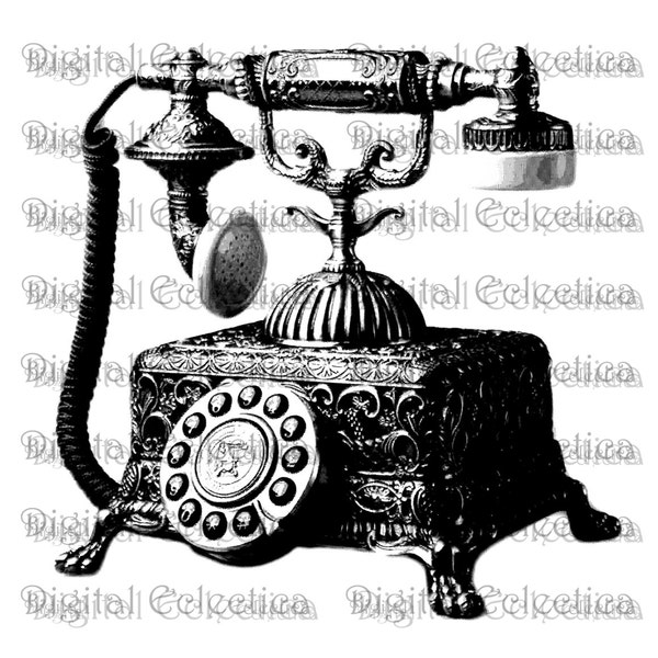 Antique Telephone Engraving. Telephone PNG. Vintage PNG. Telephone Prints. Telephone Images Telephone Pictures. Telephone Clipart. No. 0062.