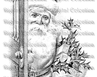 Vintage Santa Claus Image. Christmas PNG. Santa png. Holiday png. Santa Clipart. Antique Santa. Old Fashioned Christmas. No. 0127