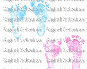 Pink and Blue Baby Footprints Transparent Image. PNG Baby Footprints. Pink Baby Feet. Baby Shower Pink Baby. Blue Baby Feet. No. 0143