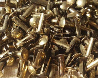 Brass Rivets / Fasteners / Vintage / Jar Full / Closures / Craft Work / A MUST!!