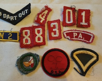 Lot of Vintage 6 Boy Scout and 2 Cub Scout Patches Assorted, Plus 1 Dart Team and 1 Army