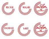 Vintage Anchor Hocking Fire King Vitrock Shaker Label Waterslide Decals YOUR CHOICE of Color