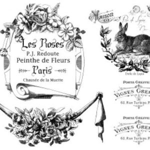 Vintage Image French Advertising Labels Furniture Transfers Waterslide Decals MIS594