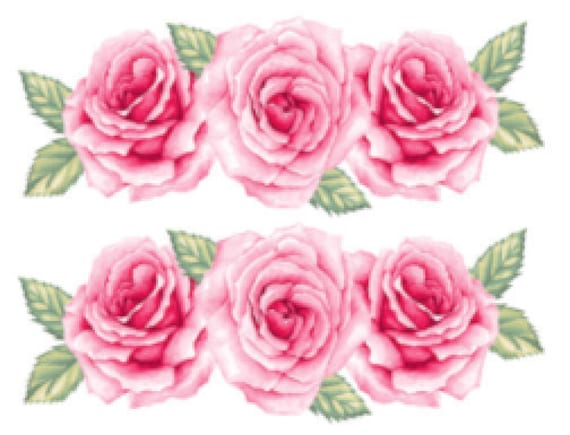 Shabby Pink Roses Swags Flowers Furniture Transfers Waterslide Decals FL550