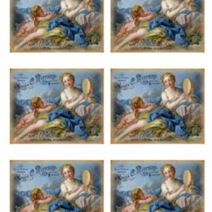 Vintage Image Grunge French Angels Labels Art Furniture Transfers ...