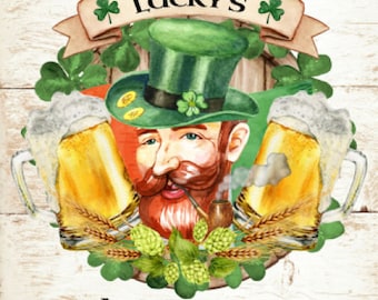 Wood Grunge Background St. Patrick's Day, Irish Beer, Leprechaun, Pub, Brewery, Luck, Farmhouse Decor, Art Sign and Print, Digital Download