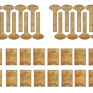 May include: A set of 20 vintage-style brown paper labels with white text. The labels are for various spices and herbs, including Poultry Seasoning, Dry Mustard, Paprika, and Garlic Salt. The labels are designed to be used for homemade spice blends.