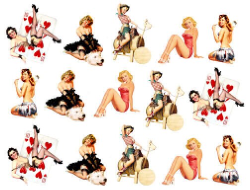 Vintage Image Retro Pinup Girls Pinups Waterslide Decals~WOM910~U PICK