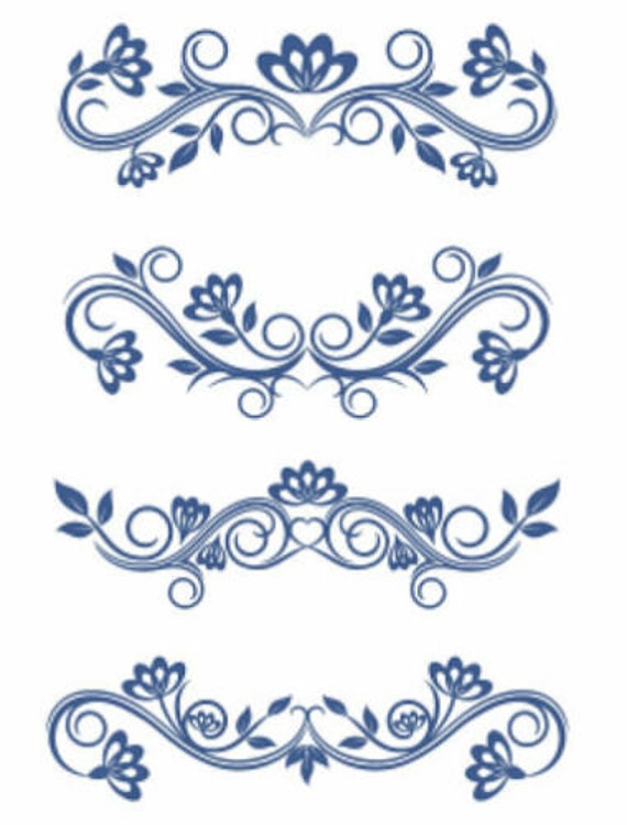 Victorian-like Image Swirls Scrolls Floral Flower Waterslide