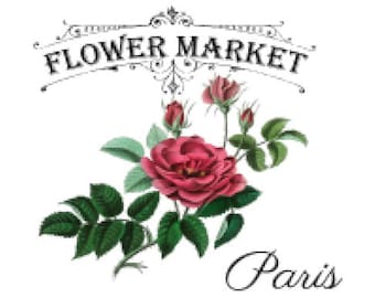 Vintage Image French Advertising Labels Roses Transfers Flower Market Decals FL523B