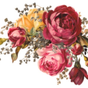 Vintage Image Shabby Roses Furniture Transfers Decoupage Waterslide Decals FL429