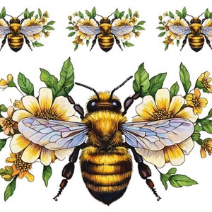 Stickers vintage représentant des abeilles et des fleurs pour toboggan aquatique MIS703
