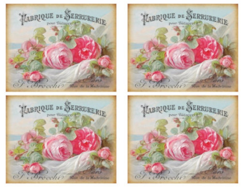 Vintage Image Grunge French Pink Roses Art Furniture Transfers - Etsy