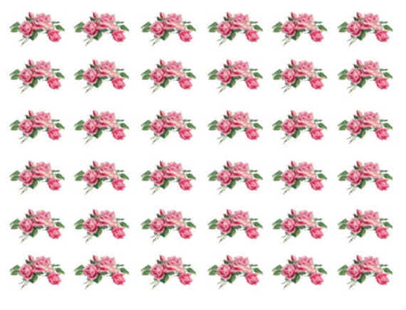 Vintage Image Shabby Victorian Pink Roses Transfers Waterslide