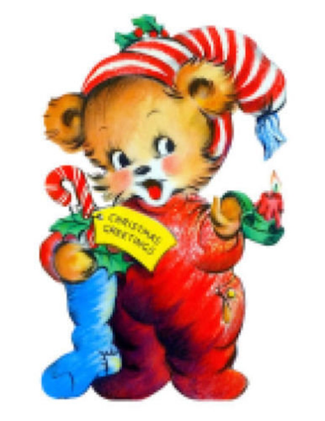 Vintage Image Shabby Retro Christmas Teddy Bear Transfers - Etsy