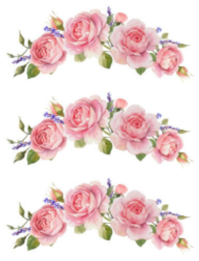 Shabby Pink Roses Swags Flowers Furniture Transfers Waterslide Etsy