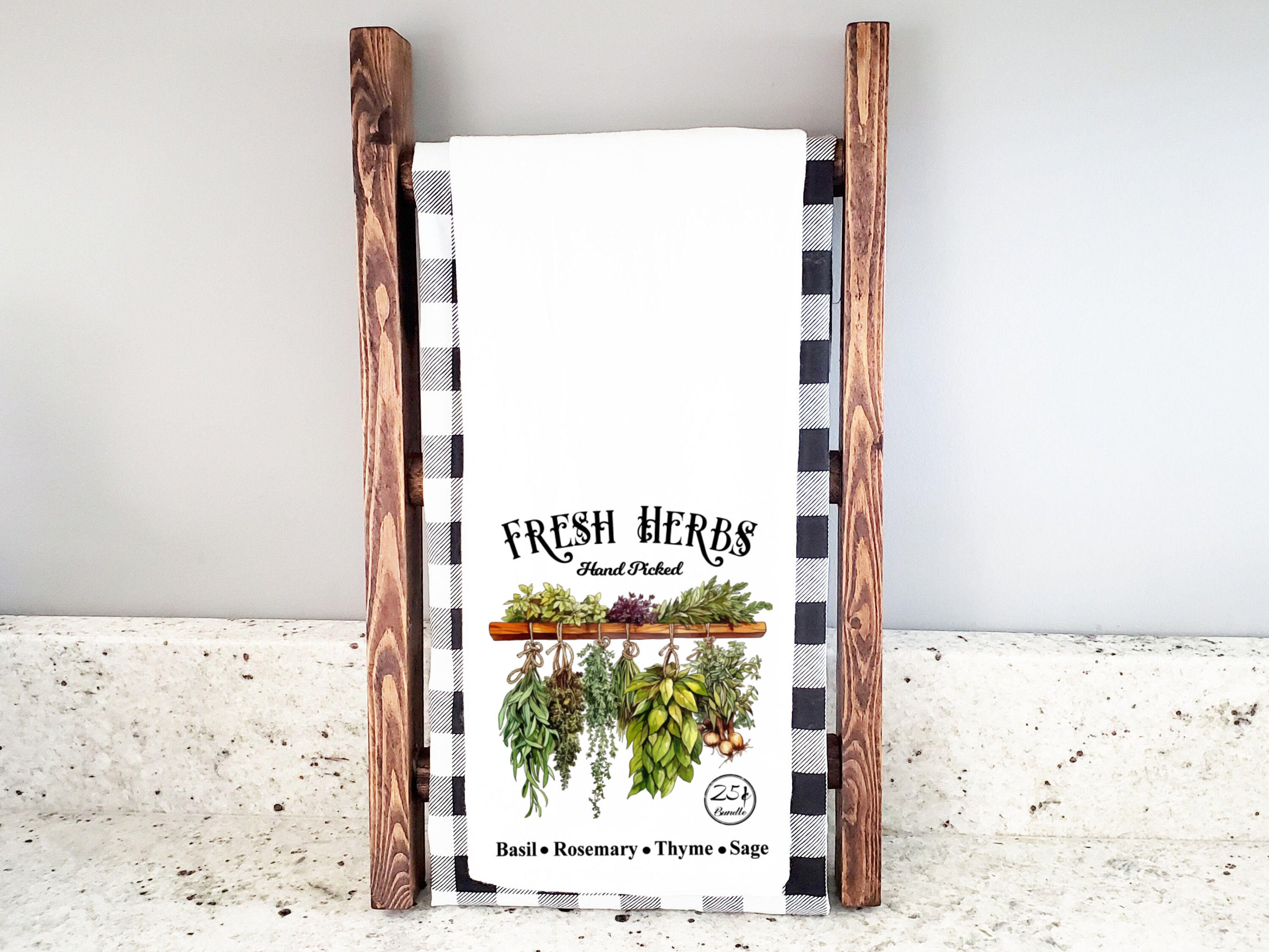 Grunge Wood Background Fresh Herbs, Gardening, Country Herb Art