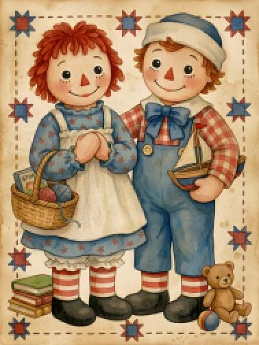 Raggedy Ann and Andy Wall Art - Etsy
