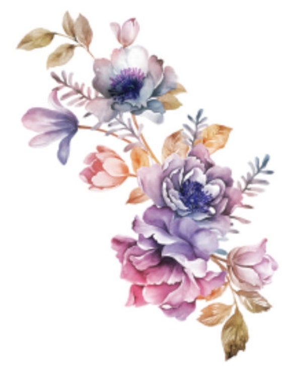 VinTaGe IMaGe PreTTy SpRinG VioLeT BouQueTs ShaBby WaTerSLiDe DeCALs