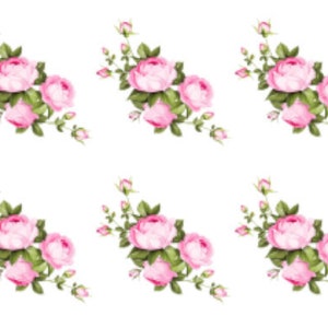 Shabby Pink Cabbage Roses Swags Transfers Decoupage Transfers ...