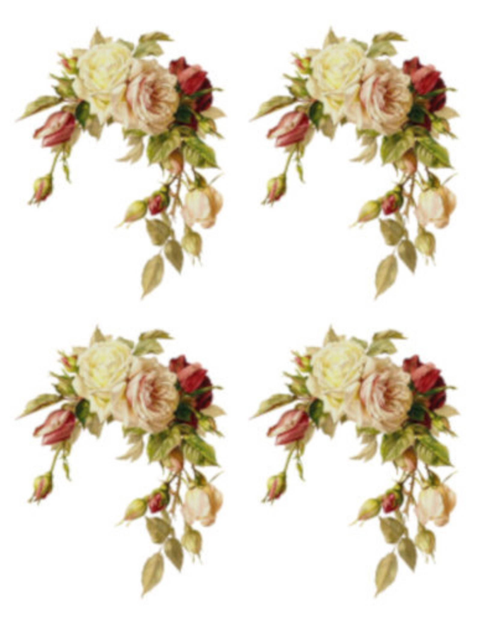 Victorian Ransfers Vintage Image Victorian Old Fashion Roses Transfers Waterslide Decals ...