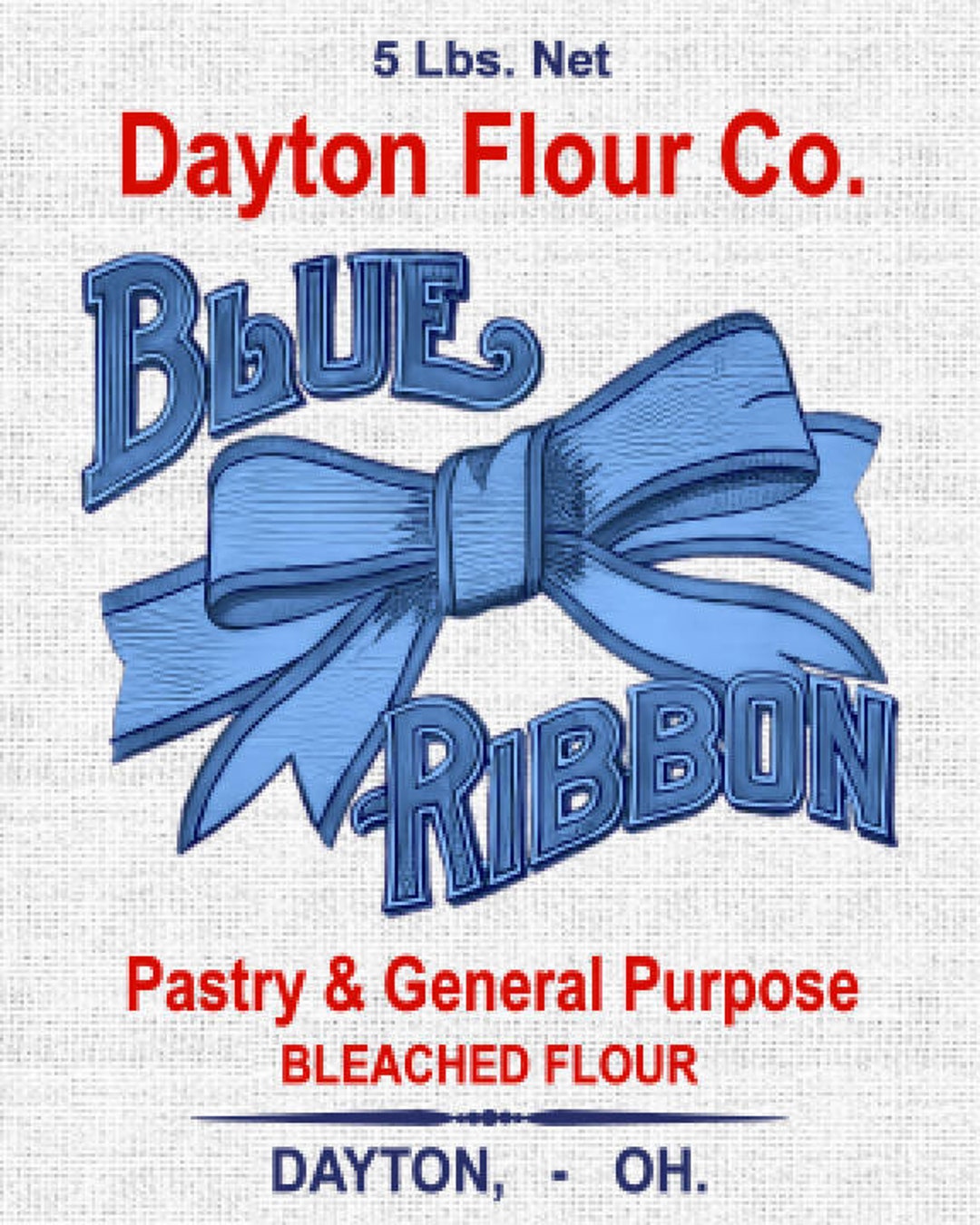 Vintage Grunge Background Farmhouse, Blue Ribbon Flour Grain Sack ...