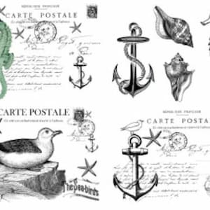 Vintage Image Sea Horse Ocean Furniture Transfers Waterslide Decals MIS634