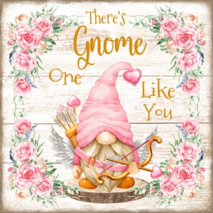 Wood Grunge Background Shabby Gnome, Rose, Cupido, Angeli, C&#39;è Know One Like You, Arredamento della fattoria, Segno d&#39;arte e stampa, Download digitale