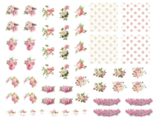 Vintage Image Pink Roses Flowers Transfers Waterslide Decals Shabby ...