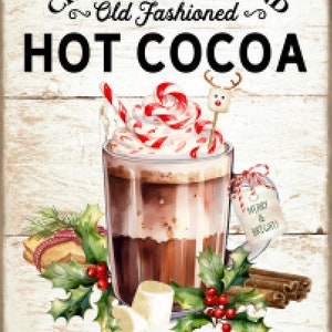 Vintage Image Grunge Background Country Farmhouse Christmas Market, Chocolate, Hot Cocoa, Christmas Blend, Art Sign, Prints Digital Download