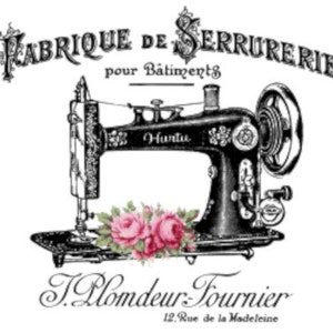 Vintage Image French Advertising Sewing Machine Furniture Transfers Decoupage Waterslide Decal MIS661