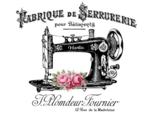 Vintage Image French Advertising Sewing Machine Furniture Transfers D…