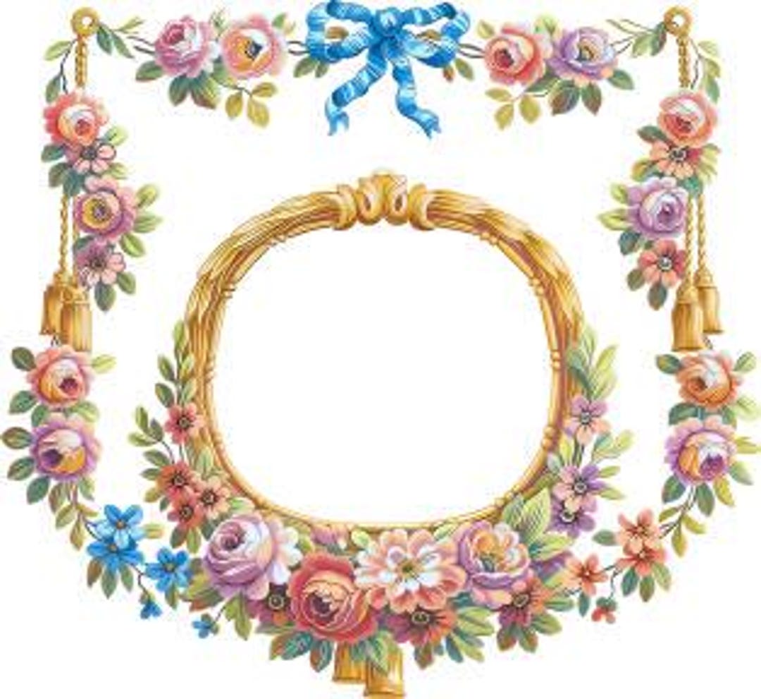 V.b. Rose Frame Vintage Shabby Victorian Rose Frame Digital Download — Printable ...